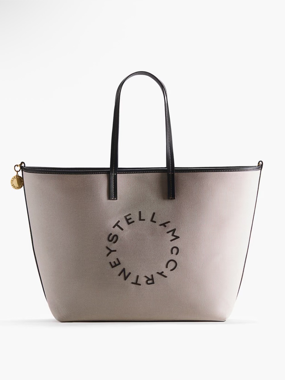 Stella McCartney Taupe & Black Circular Logo Tote